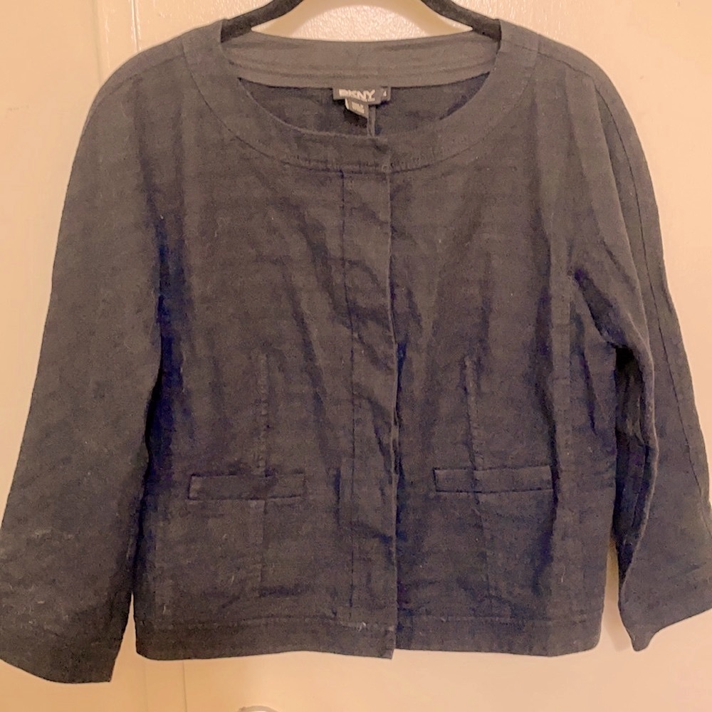 DKNY Black Cotton Jacket Sz 4